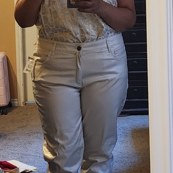 Cream shimmery pants - Picture 1 of 6